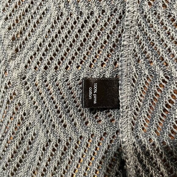 Peruvian Connection Sweater Cardigan Sz M Pima Cotton Open Front‎ Waterfall - Picture 4 of 6